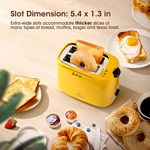 iSiLER 2 Slice Toaster, 1.3 Inches Wide Slot Bagel Toaster with 7 Shade