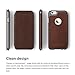 iPhone 6S Case, elago® [Leather Flip][Brown/Metallic Dark Grey] - [Card Slot][Screen Protection][Premium Hybrid Construction] – for iPhone 6/6S