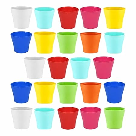 Gate Garden! Nursery Flower Pot 6 inch - Plastic Planter Indoor Set of 24 pots Modern Decorative Gardening Pot with Drainage Hole Provision for All House Plants, Flower, Herbs, Af. Violets & Seedling