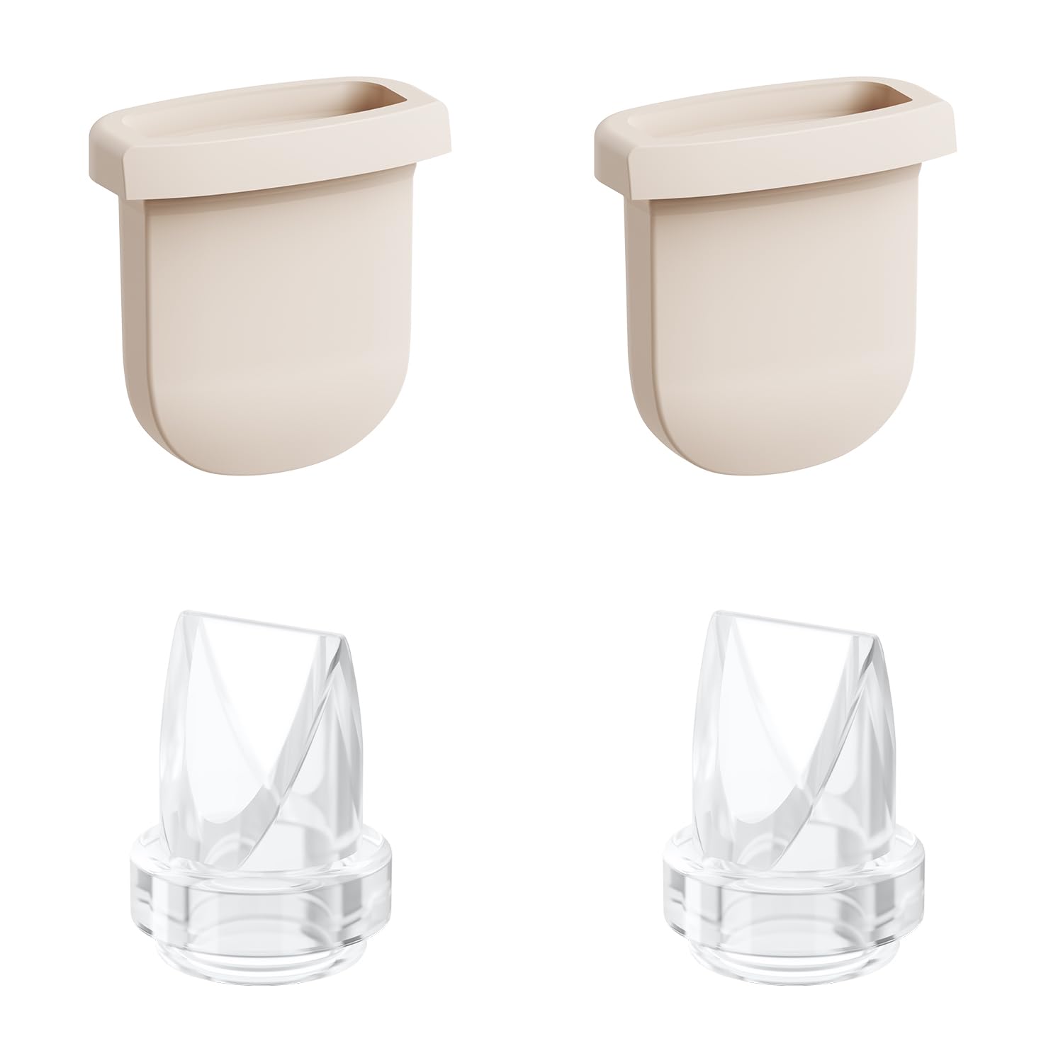 Photo 1 of 2pcs Duckbill Valves and 2pcs Silicone Diaphragms Compatible with eufy S1 Pro/S1/E10/E20 Breast Pump, Replace for Lansinoh Discreet Duo/NCVI/NICEGREEN/Nuliie/Zooawa S32 Breast Pump Parts