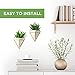 California Home Goods Modern Hanging Planter Pots (2-Pack), Small Decorative Wall Planters for Cactus Decor & Hanging Plants, Wall Hanging Ceramic Planter with Brass Wire Frame, White Plant Decor