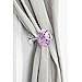 EleCharm 1 Pair Colored Crystal Curtain Wall Hook Tie Back Clothes Hanger (Purple)