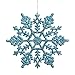 Club Pack of 24 Turquoise Blue Glitter Snowflake Christmas Ornaments 4