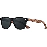 ANDWOOD Wood Sunglasses Polarized for Men Women Uv Protection Wooden Bamboo Frame Mirrored Sun Glasses