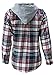 ASHER FASHION Flannel Shirt Women's Blouses & Button-Down Shirts Shacket Jacket Plaid Shirt Long Sleeve Shirt Fall Outfits Gray