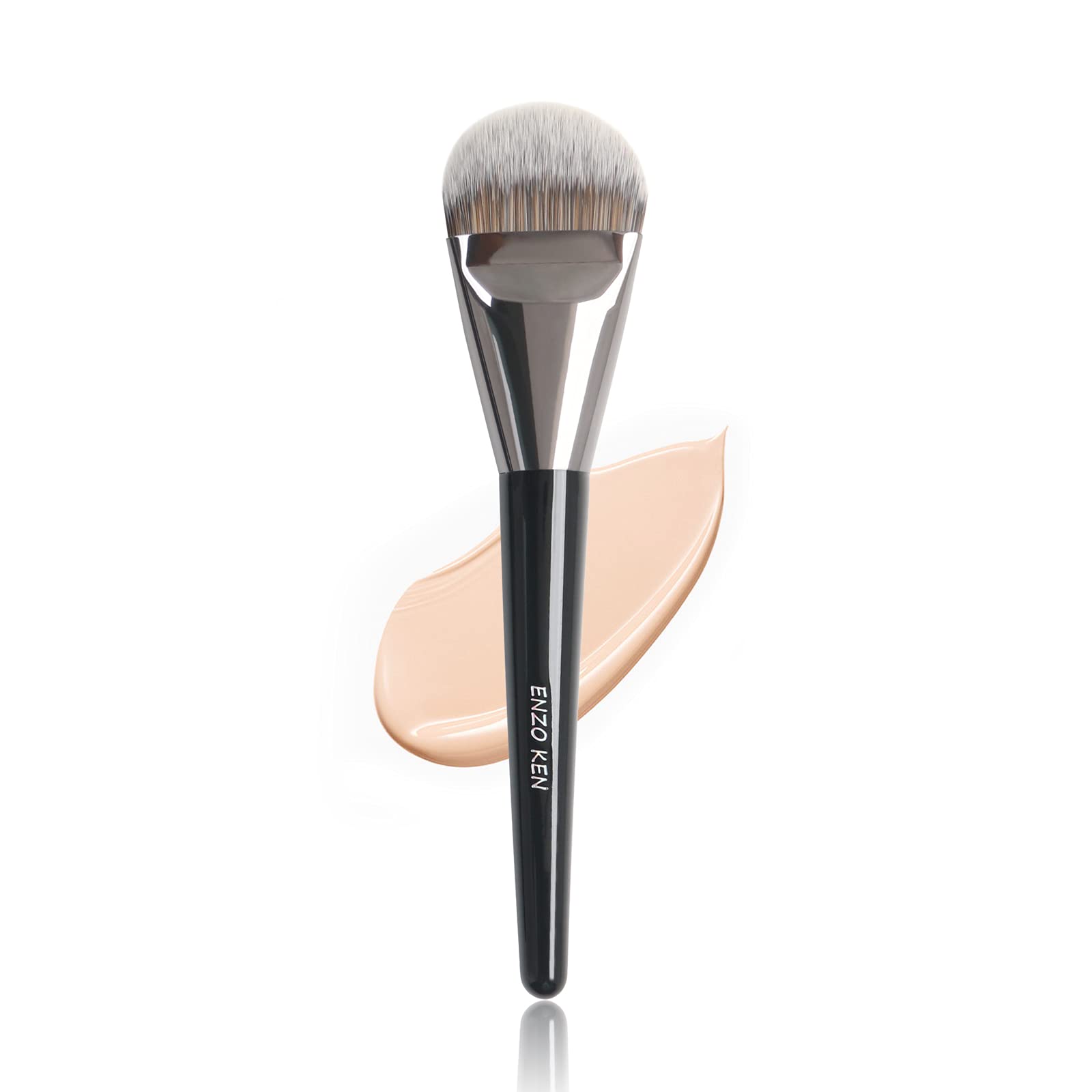 ENZO KEN Flat Foundation Brush for Liquid Makeup, Liquid Foundation Brush, Flat Makeup Brush for Foundation, Make up Brushes. 820 Black — image 1