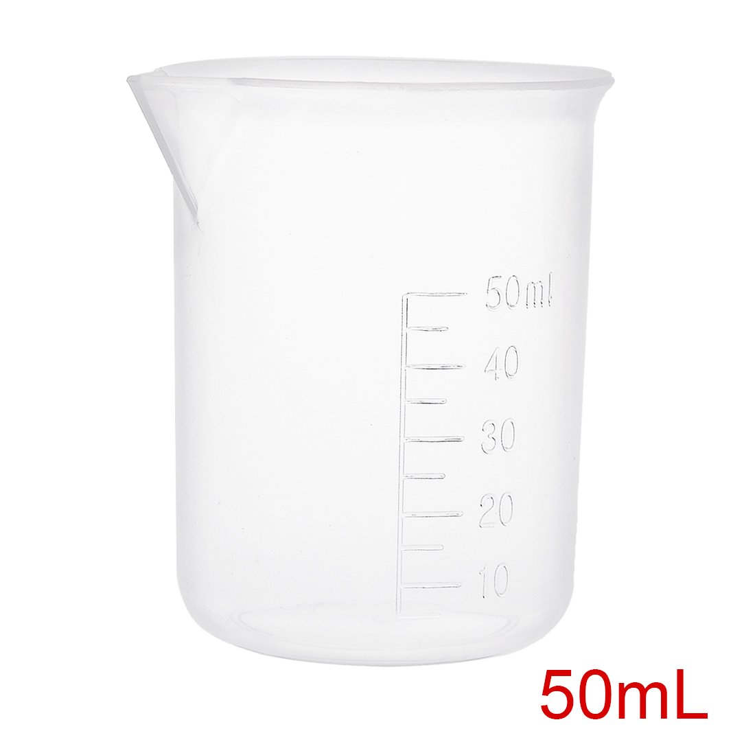 sourcing map Measuring Cups 50ml PP Plastic Graduated Beaker Transparent for Lab Kitchen liquids 6pcs, 6pcs/50ml - Image 3
