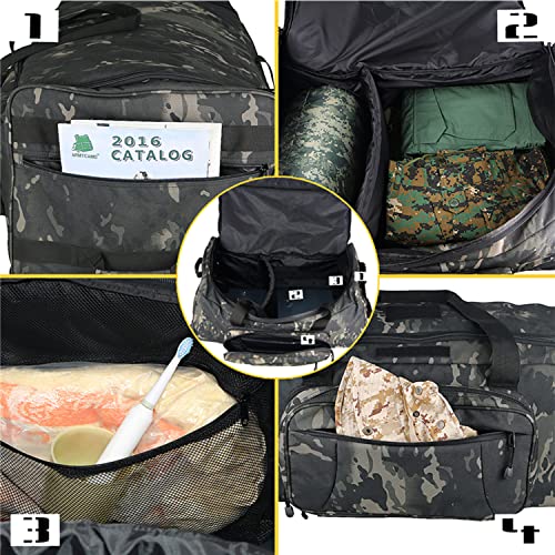 Greencity Duffel Bag Wheels Rolling Deployment Wheeled Military Suitcase HeavyDuty Trolley Bag