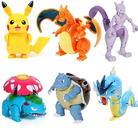 Amazon Co Jp 本物のポケモンフィギュアエルフボールモデルピカチュルナラチャリザードアクションフィギュアモデルポケモンエルフボールグッズセットキッズハロウィーンギフト Color 6pcs No Box ホーム キッチン