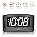 DreamSky Digital Alarm Clock with Snooze, 1.2 Inch Clear Led Digit Display with Dimmer, Simple Operate, Plug in Clock for Bedroom. (Black + White)
