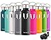 Super Sparrow Stainless Steel Vacuum Insulated Water Bottle, Double Wall Design,Standard Mouth - 500ml & 750ml & 1000ml - BPA Free - with 2 Exchangeable Caps + Bottle Pouch