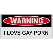 Amazon.com: Funny Warning Bumper Sticker Decal - I Love Gay Porn ...