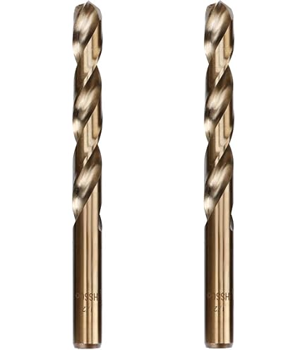 2-Piece 1/2-Inch Cobalt Drill Bits - M35 HSS Jobber Length For Hardened Steel & Stainless Metal