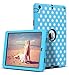 ULAK iPad Air Case, Dual Layer Hybrid Case Cover for Apple iPad Air iPad 5 (2013 Model) (Polka Dot/Blue)