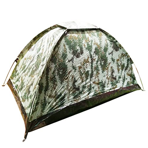 2 Person Ultralight Portable Camo Backpack Tent With Carry Bag For Outdoor Camping Hiking