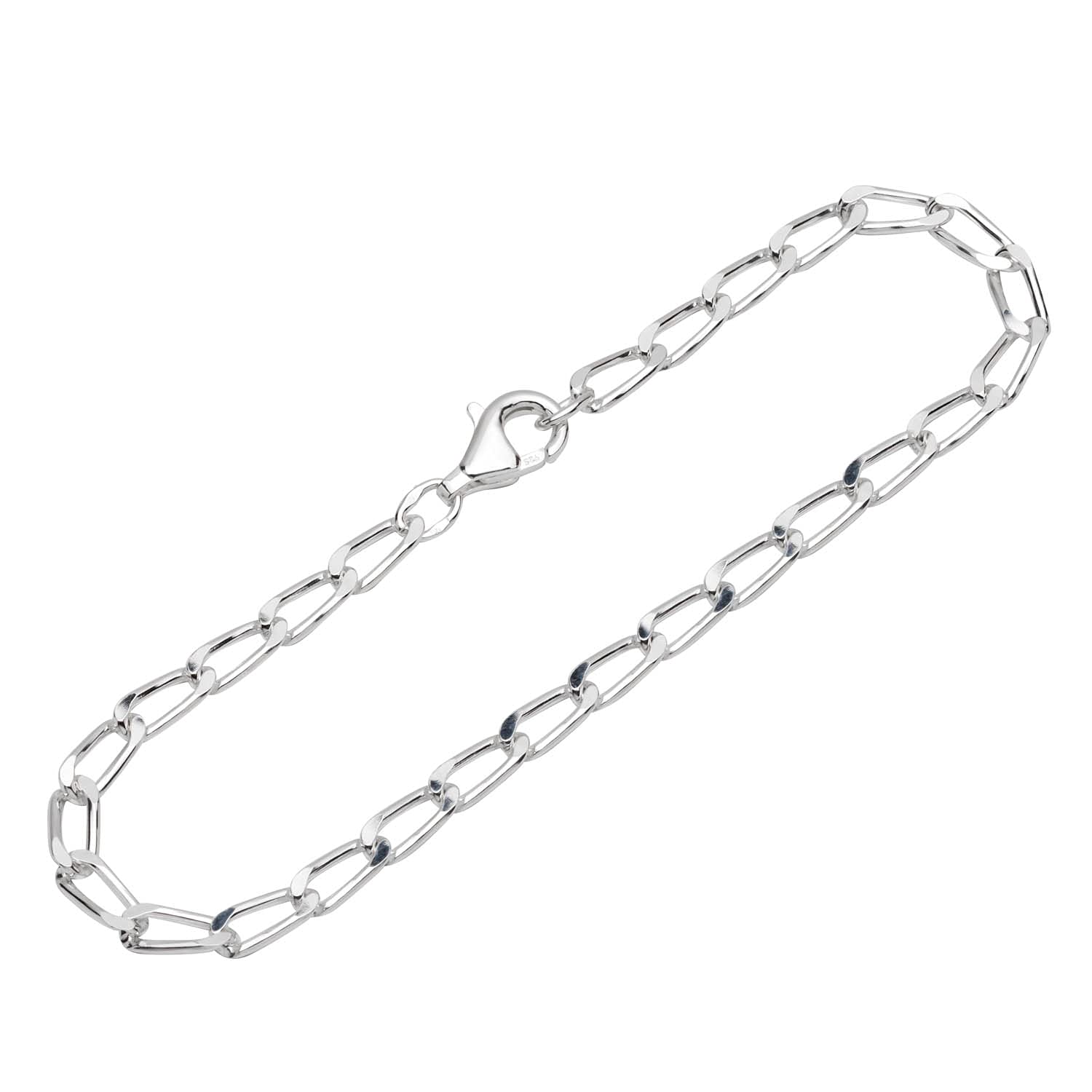 NKlaus bracelet 925 Sterling Silver 19cm long anchorchain round unisex bracelet chain exquisite 12336