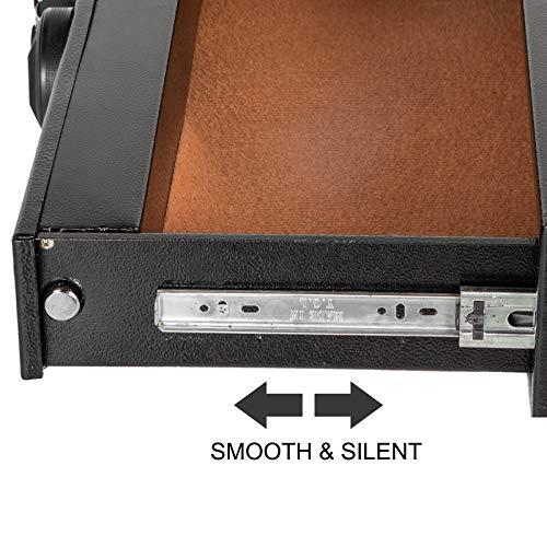 VEVOR Under Bed Gun Safe Fingerprint Lock Under Bed Safe with Two