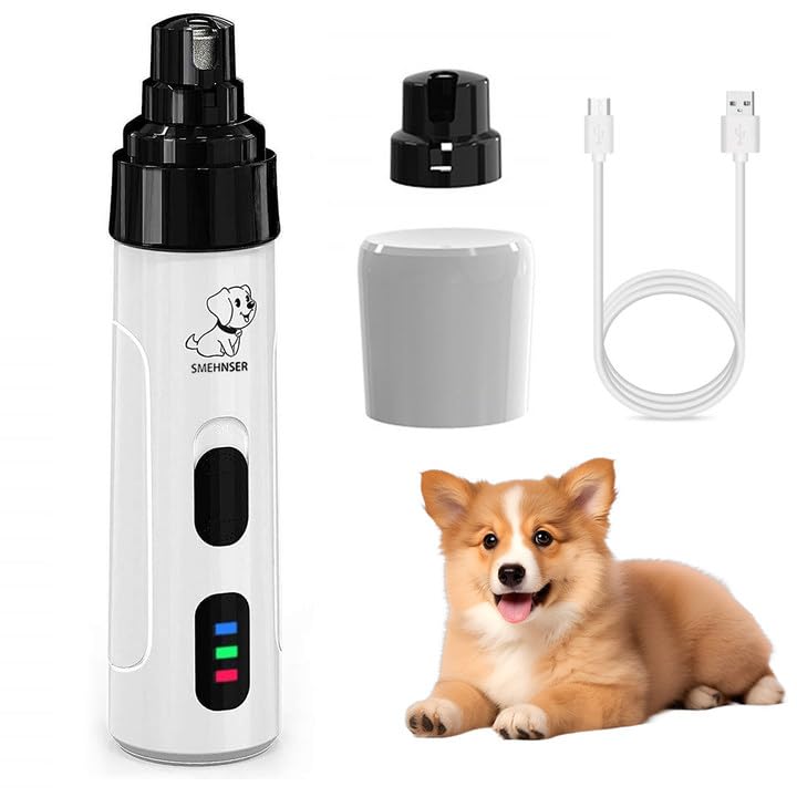 JOAASU Dog Nail Grinders, Silent Grind Pro for Dogs, Super Quiet Dog Nail Grinder, Dog Claw Grinder Silent, Electric Pet Nail Grinder, Rechargeable Dog Nail Trimmer for Small Medium Large Dogs &Cats