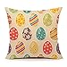 4TH Emotion Easter Egg Throw Pillow Case Cushion Cover Linen 18 x 18 Inch