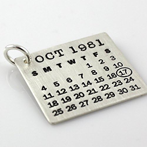 Mark Your Calendar Charm - Personalized Sterling Silver Calendar Charm