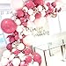 Captank Pink Pastel Garland Kit: 106 Red Fuschia Latex Balloons, 16ft Strip Tape, 100 Dot Glue, Ribbon for Kids Adult Birthdays Weddings Party