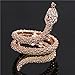 Yfnfxl Womens Rose Gold Crystal Snake Ring Fashion Rhinestones Cute Animal Rings