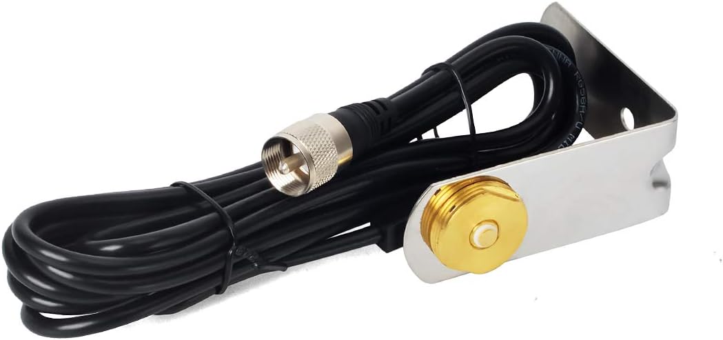 HYS NMO Antenna Mount with 4m (13.1ft) RG58 Cable with UHF-Male Connector and L Shape Fender Mount for Mobile Radio Transceiver: GPS & Navigation