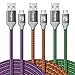 Fasgear Micro USB Cable 10ft, 3 Pack Fast Charging Nylon Braided Android Charger USB 2.0 High Speed Data Sync Compatible for Galaxy S7, Tablets, Cameras and Micro USB Devices (Purple,Orange,Green)