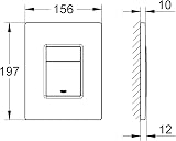 GROHE Even Flush Plate for Concealed GD2 Cisterns Phantom Black 156 x 197 mm view 3