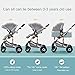 RoseSummer Baby Stroller 3 in 1 Carriage Oxford Fabric Infant Travel Car Foldable Pram Pushchair (Green)