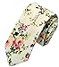 Flower Ties for Men,Mens Ties,Skinny Tie,Floral Printed Cotton Neck Tie Slim (4 Colors)