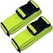 TRANVERS Luggage Straps for Suitcase Belts Travel Strap with ID Tag 2-Pack Green