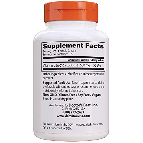 Doctor's Best Best Vitamin C 500mg, 120 Count - Image 2