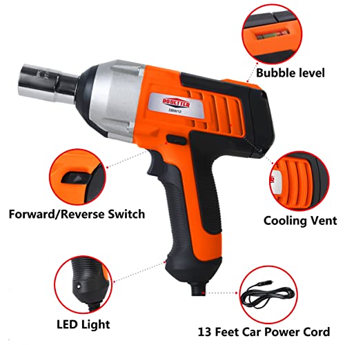 Electric Impact Wrench 12V Impact Wrench, 1/2” Car Impact Wrench Corded