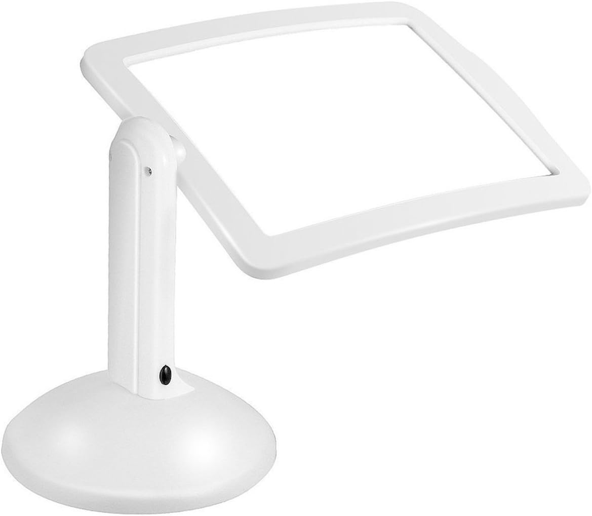 Dooret Full Page Magnifier Light Magnifying Glass, Handsfree 3X Reading Full-page Magnifier 2 Led Lights Magnifying Wallfire Loupe Glasses Desk Table Desktop Lamp Light