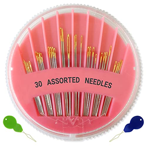 Jupean Large Eye Sewing Needles, Leather Needle Embroidery Thread