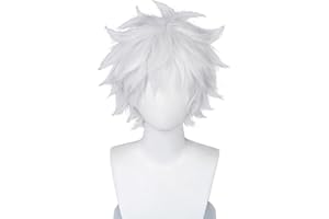 COSPLAZA Cosplay Wig Short Silver White Fluffy male anime show Halloween party Hair Wigs