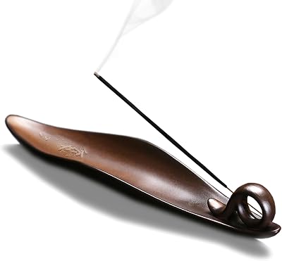 Moylor 9" Ceramic Incense Stick Holder with 3 Holes - Brown