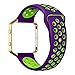 UMTELE Soft Silicone Replacement Strap with Gold Frame for Fitbit Blaze Smart Fitness Watch, Large, Purple Green