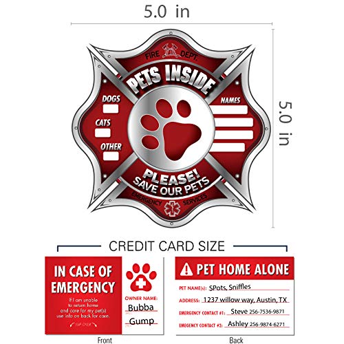 Vinyl Friend Pet Alert Stickers -FIRE Safety Alert and Rescue-Save Your ...