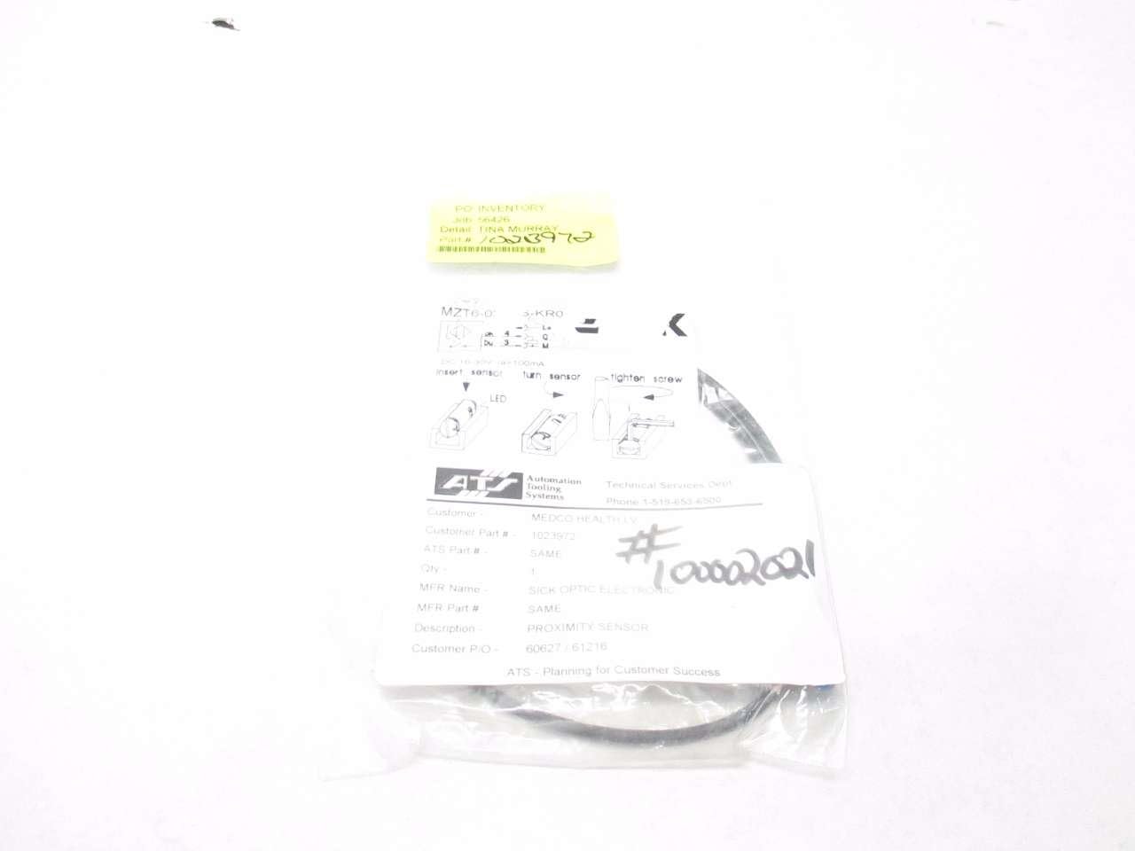 NEW SICK MZT6-03VPS-KR0 10-30V-AC SENSOR CYLINDER D506537