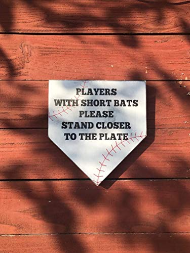 funny bathroom signs - rustic baseball signs - baseball decor - bathroom signs - bathroom decor - players with short bats - Christmas gift for him