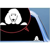 HSC Design Custom Decal Car for Peeking Poodle Vinyl Decal - Car Truck Laptop Bumper Sticker Decal/White