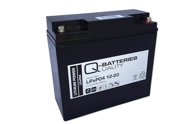 Q-Batteries Lithium Akku 12-20 12V 20Ah LiFePO4 Lithium-Eisenphosphat Gefahrgut nach UN3480 Lithium Batterien! Gefahrgut Klas