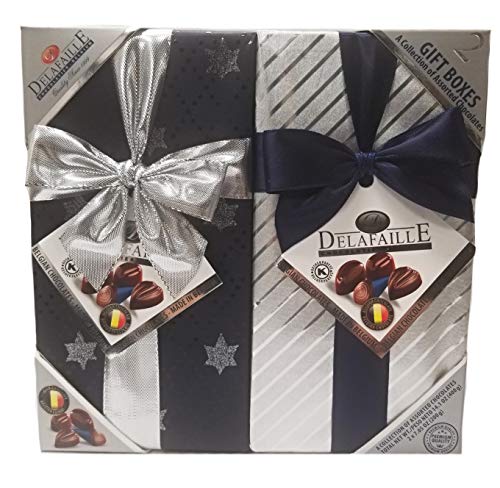 Delafaille Premium Belgian Kosher/Vegan Assorted Chocolates Gift Boxes – 2 Pack (14.1 oz.)