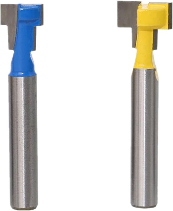 VCCA 1/4 inch Shank T-Slot Cutter Router Bit Steel Handle for 3/8-inch and 1/2-inch Hex Bolt Heads Woodworking Cutters for Power Tools