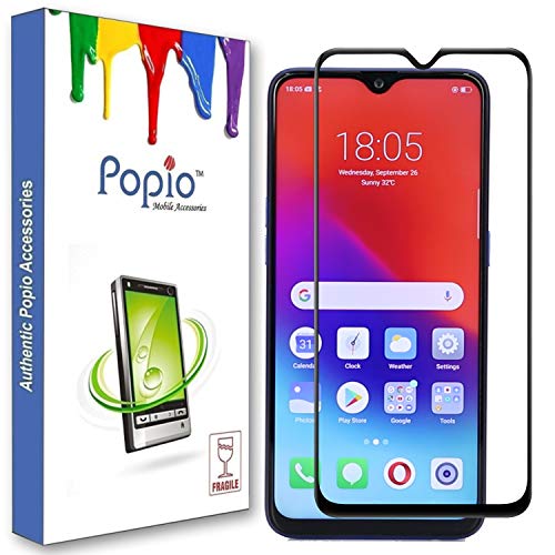 POPIO Edge to Edge Full Screen Coverage Tempered Glass Screen Protector for Realme U1/Realme 3 Pro (Black)