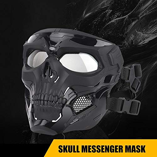 Auoker Airsoft Skull Masks Full Face, Adult Deluxe Mask Eye Protection for Halloween BB Paintball Gun Patriots CS Game Cosplay Party Halloween Cosplay Zombie Scary Skeleton Masks