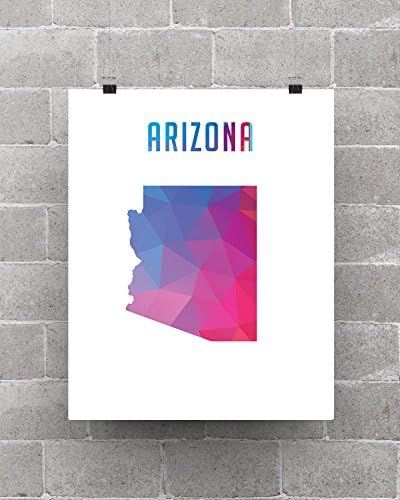 Arizona State Home Polygon - Home Decor, Office Decor, Polygon Art, Wall Art (8x10 Print)
