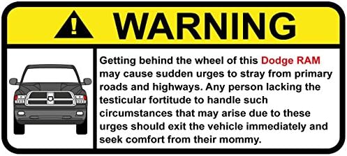 Dodge Ram Funny Warning Off Road Sticker, Decal, perfect gift